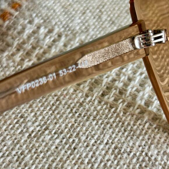 DonEva Eyeglass Frames – VFP0236-01 Cat Eye Style in Transparent Amber with Case - Picture 8 of 12